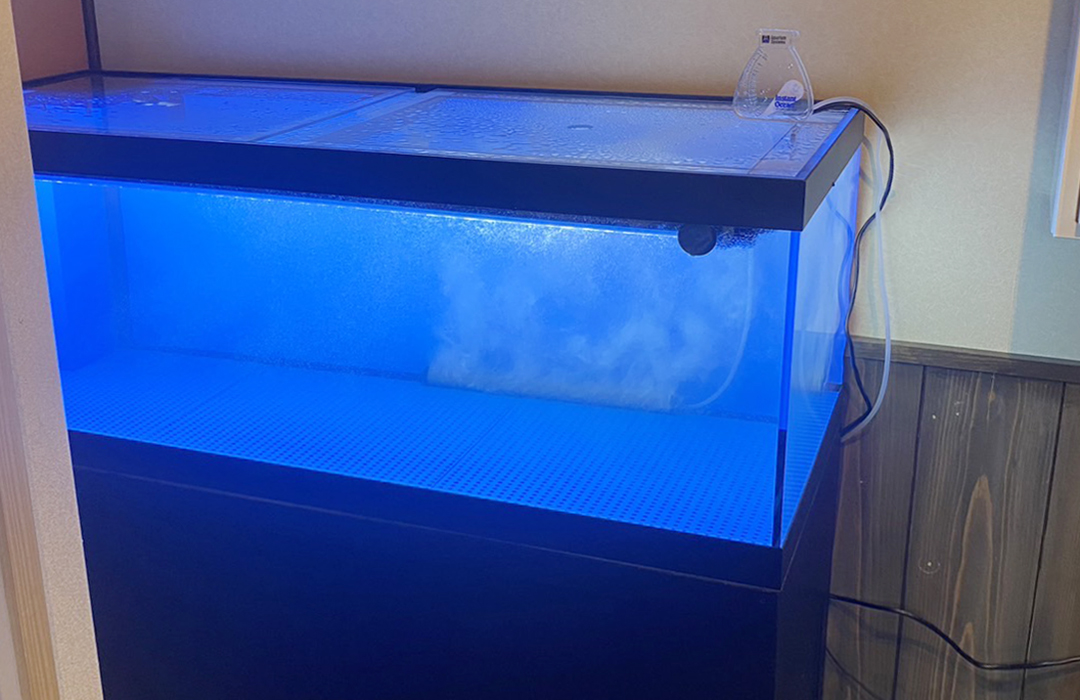 一段式のアクリル水槽120cm
